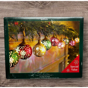 Retired Hallmark Illuminations Snowflake Snowballs Christmas Set of 9 Ornaments